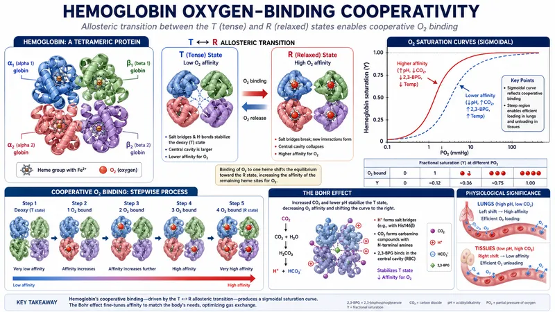 Hemoglobin oxygen-binding cooperativity