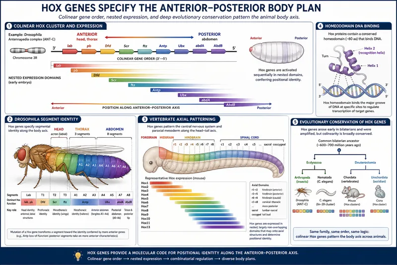 Hox genes specifying anterior-posterior body plan