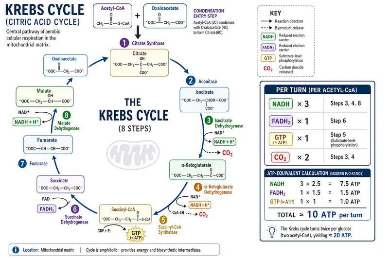 The Krebs cycle in cellular respiration