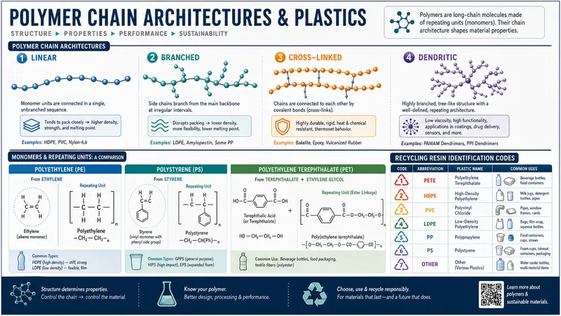 Polymer chain architectures and plastics