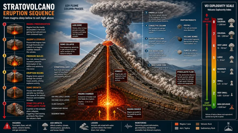 A stratovolcano eruption sequence