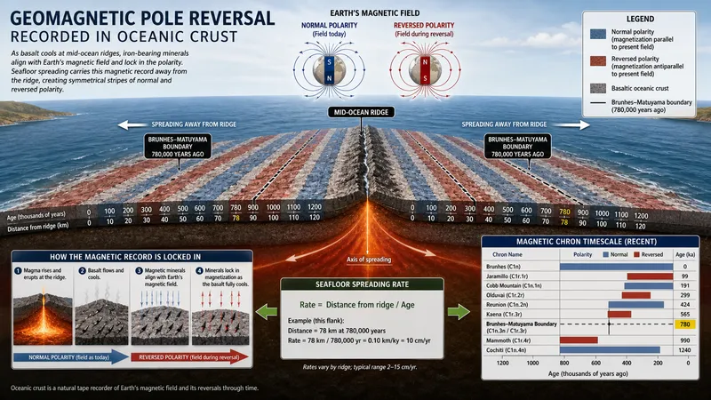 Geomagnetic pole reversal recorded in oceanic crust