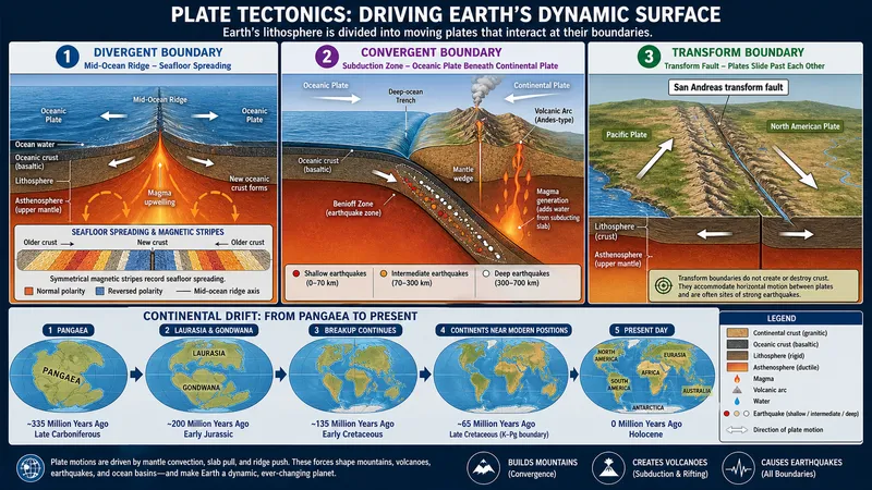 Plate tectonics with three boundary types