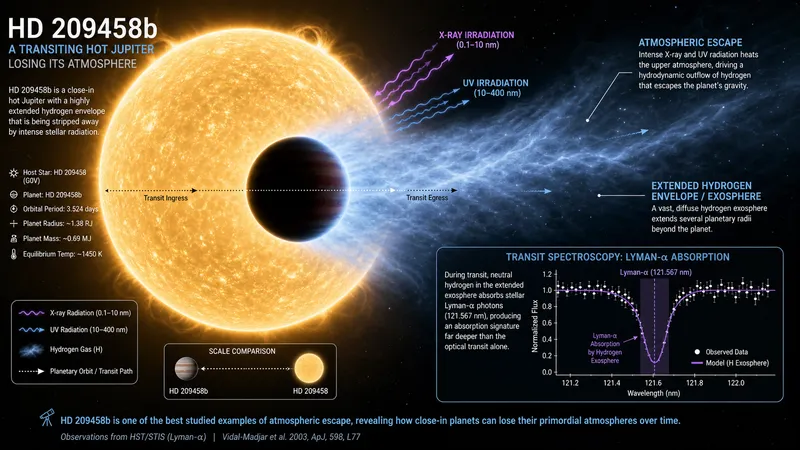 Hot Jupiter exoplanet atmospheric escape