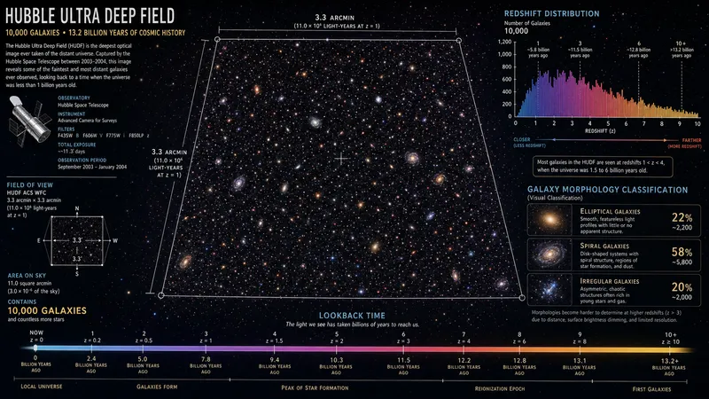 The Hubble Ultra Deep Field showing 10,000 galaxies