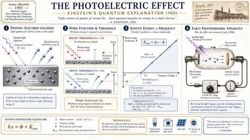 The photoelectric effect explained by Einstein in 1905