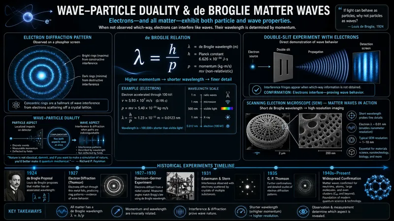 Wave-particle duality and de Broglie matter waves